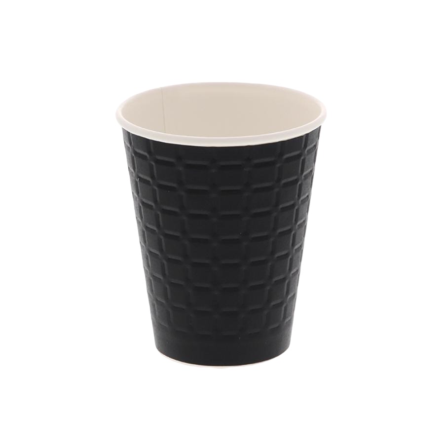 エンボス紙コップ 260ml(9オンス) 1,000個 モデレカップ9oz ブラック ※沖縄・離島 送料別途 MDC-011|atta店