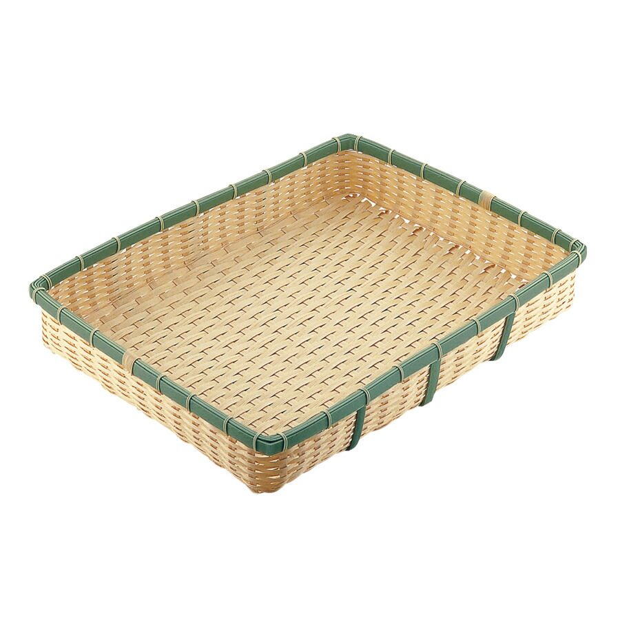 PPラタン 角型 深ざる 60型 OB-600-BB 010BOB60 600x450xH100mm【竹風 籠 カゴ 食器洗浄機対応 衛生的 和カフェ 天ぷら 和菓子 和食 調理器具 プロ仕様 生鮮・鮮魚・青果・精肉にも！】