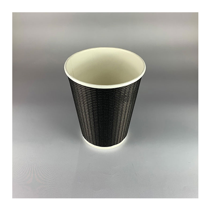 断熱エコBLACK二重カップ 360ml(12オンス)　90mm口径 1,000個　※沖縄・離島 送料別途　BMT-049 二重紙コップ　黒紙コップ