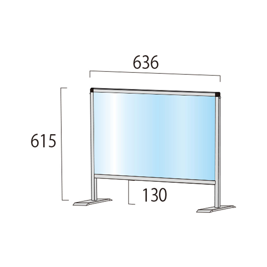 パーテーションスタンド 450x600mm （仕切り板） ※受注生産品 ※北海道・沖縄・離島 送料別途　HBP450x600　※代引き不可商品　飲食店用・店舗用・オフィス用ウイルス対策