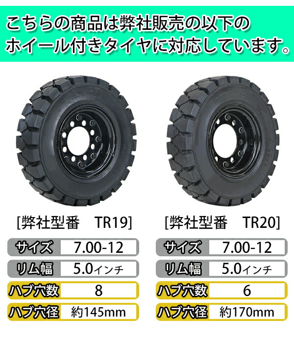 送料無料 フォークリフト用タイヤ ホイール無し 単品 交換用 1本