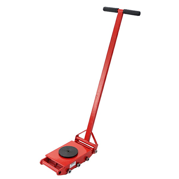 送料無料 マシンローラー 耐荷重約8t ポリウレタン製ホイール ハンドル付き 360&deg;ターンテーブル 回転台 運搬ローラー 運搬マシンローラー 重量物 低床 ポーター 赤 コロ車 ウレタンローラー 搬入 搬出 運搬車 台車 キャリー マシーン ローラー 引越 RED レッド roller8tph｜アッタ