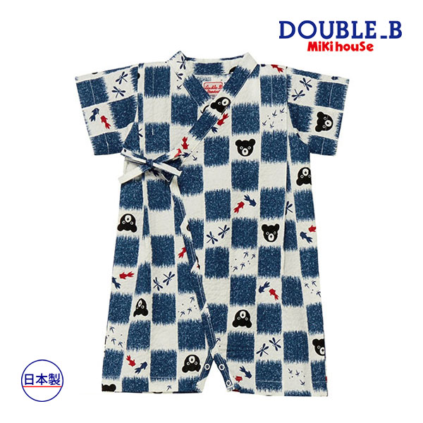 ミキハウス正規販売店 ミキハウス ダブルビー Mikihouse とんぼと金魚柄甚平オール フリー 60cm 70cm Umu Ac Ug