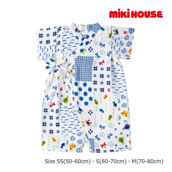 2000円クーポン券別れ別れ中★取り寄せ商いもの●ミキハウス mikihouse パッチワーク柄 プッチー 甚平櫂  ( 50-60糎 60-70糎 70-80糎 ) 甚平 みどり児 もの言う花 赤ちゃん お坊っちゃん 御嬢さん お祝い事