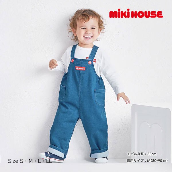 2000円クーポン券別れ別れ中★取り寄せ商いもの● ミキハウス mikihouse ストレッチデニムニット 大層らしい櫂 WEB制限事項( 70 80 90 100 ) みどり児 もの言う花 赤ちゃん 1歳 2歳 3歳 4歳 御嬢さん お坊っちゃん 10-3349-147