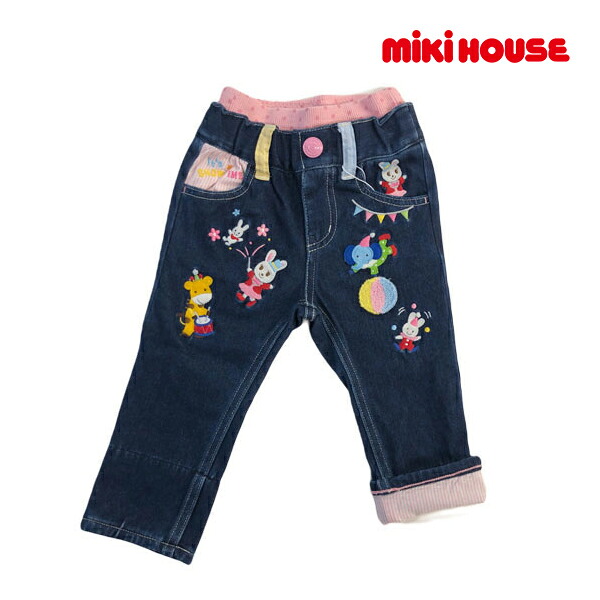 ●40％OFFセール●ミキハウス　mikihouse　刺繍ストレッチデニムパンツ(110・120）子ども服　小学生　キッズ　ジュニア　男の子　女の子　プレゼント　お出かけ　長ズボン　アウトレット