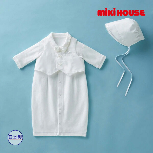 19日~2000円クーポン有★取り寄せ商品●ミキハウス ベビー mikihouse ベスト&蝶ネクタイ付きツーウェイオールセット(50cm-60cm)|アタックワン