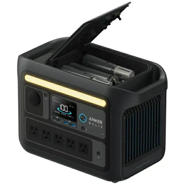 携帯型ワット数 Solix C800 Plus Portable Power Station 黒いこと A1754511 [リン酸鉄リチウムイオン蓄電池 /10最終生産物 /AC申し受ける・ソーラー(別売) /USB Power Delivery相応う]