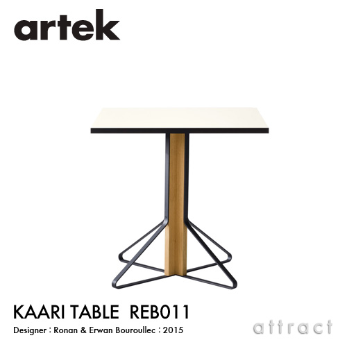 アルテック Artek KAARI TABLE REB011 カアリテーブル 大きさ：W75珊 奥ふかさ2.4珊 天板 ホワイトグロッシー HPL 脚部 自然的オーク材 ひな形：ロナン＆エルワン・ブルレック 夕ご飯速見表