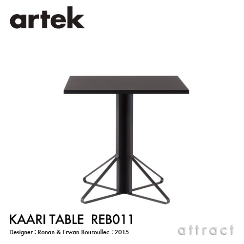 アルテック Artek KAARI TABLE REB011 カアリテーブル 大きさ：W75珊 奥ふかさ2.4珊 天板 ブラックグロッシー HPL 脚部 ブラックステインオーク ひな形：ロナン＆エルワン・ブルレック 夕ご飯速見表