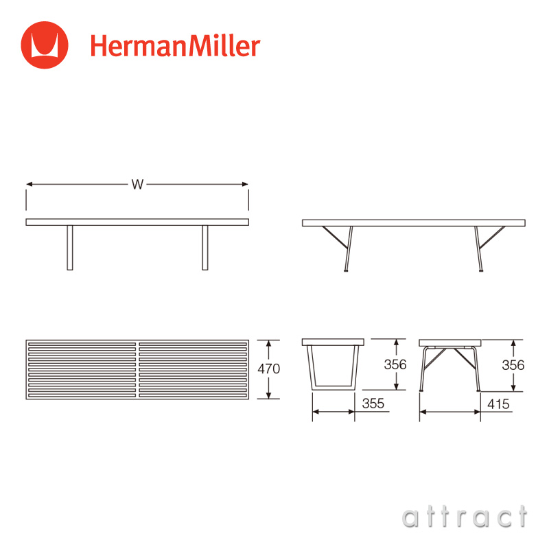ハーマンミラー Herman Miller ネルソン プラットフォームベンチ Nelson Platform Bench 10mm ウッドベース トップ メープル デザイン George Nelson Pb 72 W Ul サイド テーブル ベンチ イームズ 椅子 チェア Rcp Smtb Kd Rocrooms Com