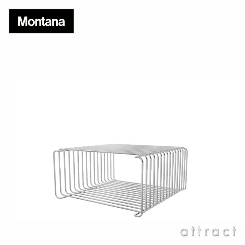 モンタナ Montana パントン ワイヤー Panton Wire フレーム シングル ハーフ 7661T サイズ：W34.8 × H17.2cm （奥行：34.8cm） カラー：クローム メッキ デザイン：Verner Panton ヴェルナー・パントン カラー：7色 モジュール ユニット 収納