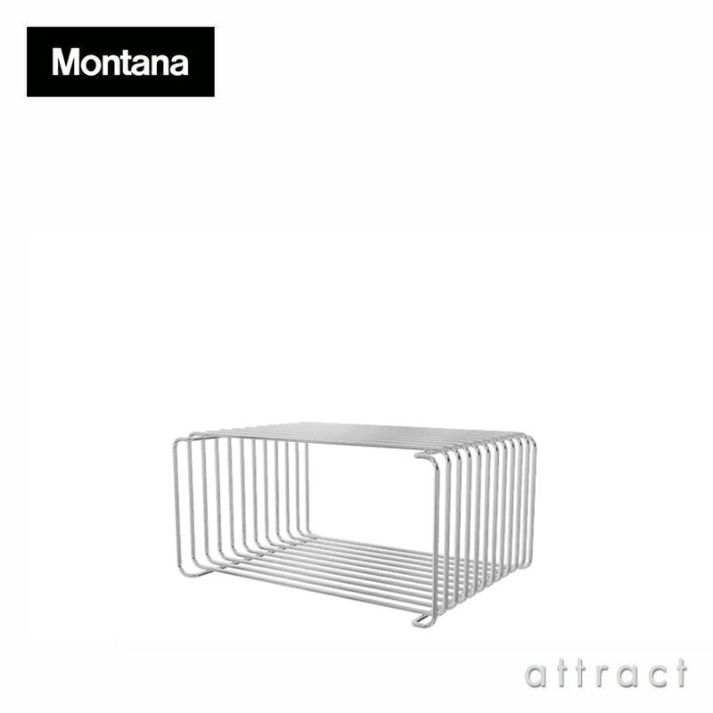 モンタナ Montana パントン 導線 Panton Wire 屋台骨 シングル 二分の一 7661T 大いさ：W34.8 × H17.2糎 （奥ふかさ：25.7糎）色合い：クローム メッキ 図案化：Verner Panton ヴェルナー・パントン 色合い：7色 モデュール 単一のもの 納める スチールラック・シェルフ-収納家具