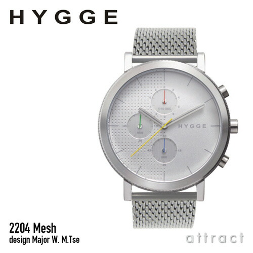 ヒュッゲ HYGGE 2204 メッシュ Mesh ウォッチ Watch ホワイト ダイヤル シルバーケース HGE020058 腕時計 シルバーメッシュバンド 日本製クォーツ 10気圧防水 Major W. M.Tse キビシ 北欧 デンマーク 【RCP】【smtb-KD】｜アトラクト