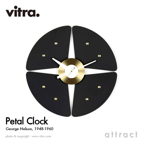 ヴィトラ Vitra Petal Clock ペタルクロック Wall Clock ウォールクロック 掛け時計 デザイン:George Nelson ジョージ・ネルソン カラー:ブラック×ブラス デザイナー ビトラ パントン イームズ 【RCP】【smtb-KD】|アトラクト