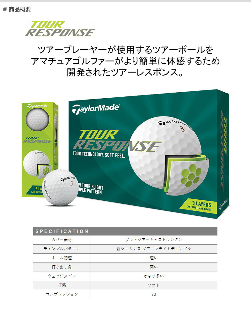 スーパーセール期間限定 テーラーメイド ツアーレスポンス ボール 22 3ダース 36個入り Taylormade Tm Tour Response Fucoa Cl