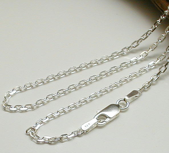 【幅2粍 長さ40糎/45糎/50糎/55糎/60糎】あずきチェーン店 しろがね色925 4面 しろがね色頸飾り メンズ頸飾り しろがね色チェーン店 船掛かり チェーン店 頸飾り メンズ あずき頸飾り 男 女 兼用 レディース アズキ 小豆