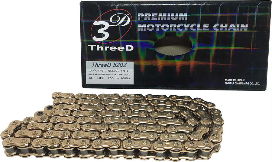 EK エヌマ スリード チェーン 520Z ゴールド 120L MLJ ThreeD Chain/00-0642 バルカンS CRF250R TY250S TZ250 スティード400｜138OnlineShop
