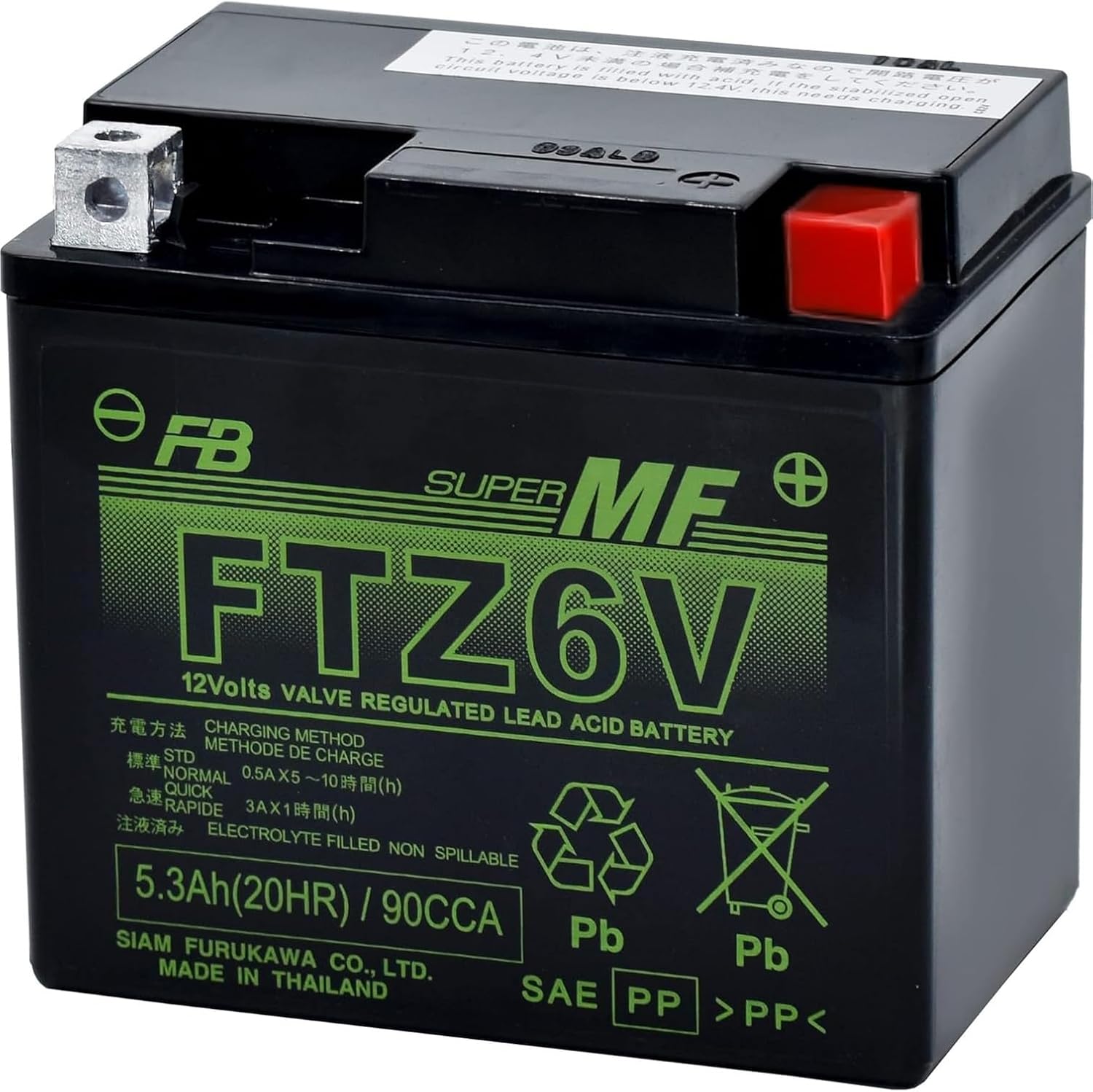 12V バッテリー VRLA (電解液注入済) FTZ6V /00-1871|138OnlineShop