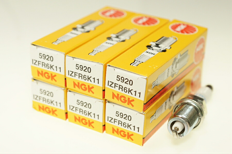 NGK IZFR6K11 5920 一体形 x6本 エヌジーケー 日本特殊陶業 Spark plug/6X-2323 BF135･150(2003-2010) ヌエラ NOUERA CL9 ステップワゴン STEPWGN RG1 2 シビック/フェリオ CIVIC/FERIO FD2 オデッセイ ODYSSEY RB1 2