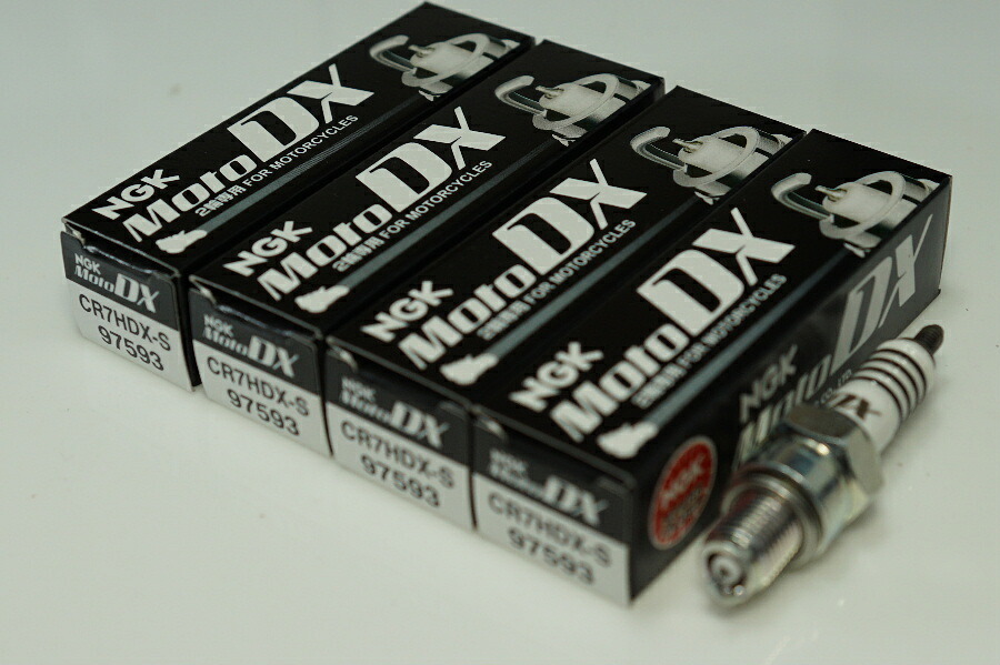 NGK CR7HDX-S 97593 ネジ形 x4本 エヌジーケー 日本特殊陶業 Spark plug/4X-1363 PMX50('10-) PMX110/110ネイキッド('10-) マイブブ125 アッローロ125('10-) アイミー125('10-)