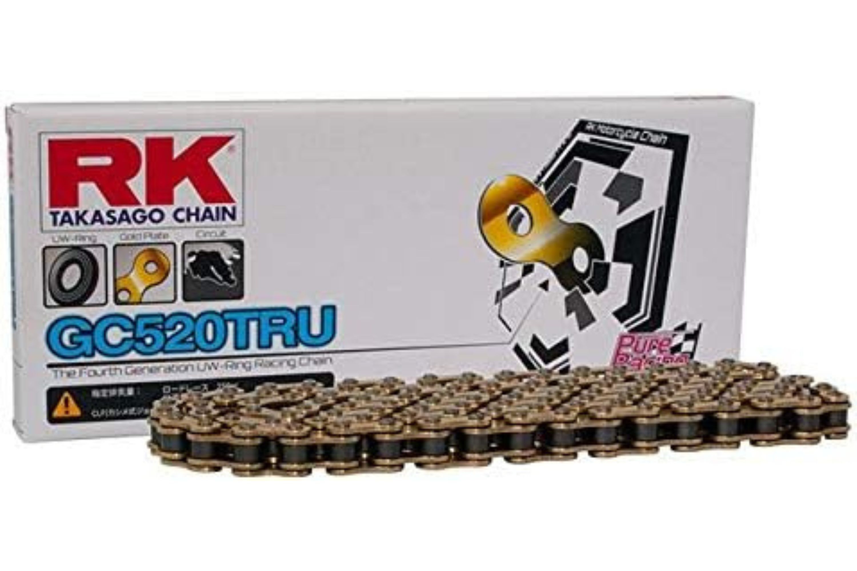 RK 520TRU シール チェーン 520-110 ゴールド 110L レーシングチェーン/00-7062 GC520TRU-110ゴールド