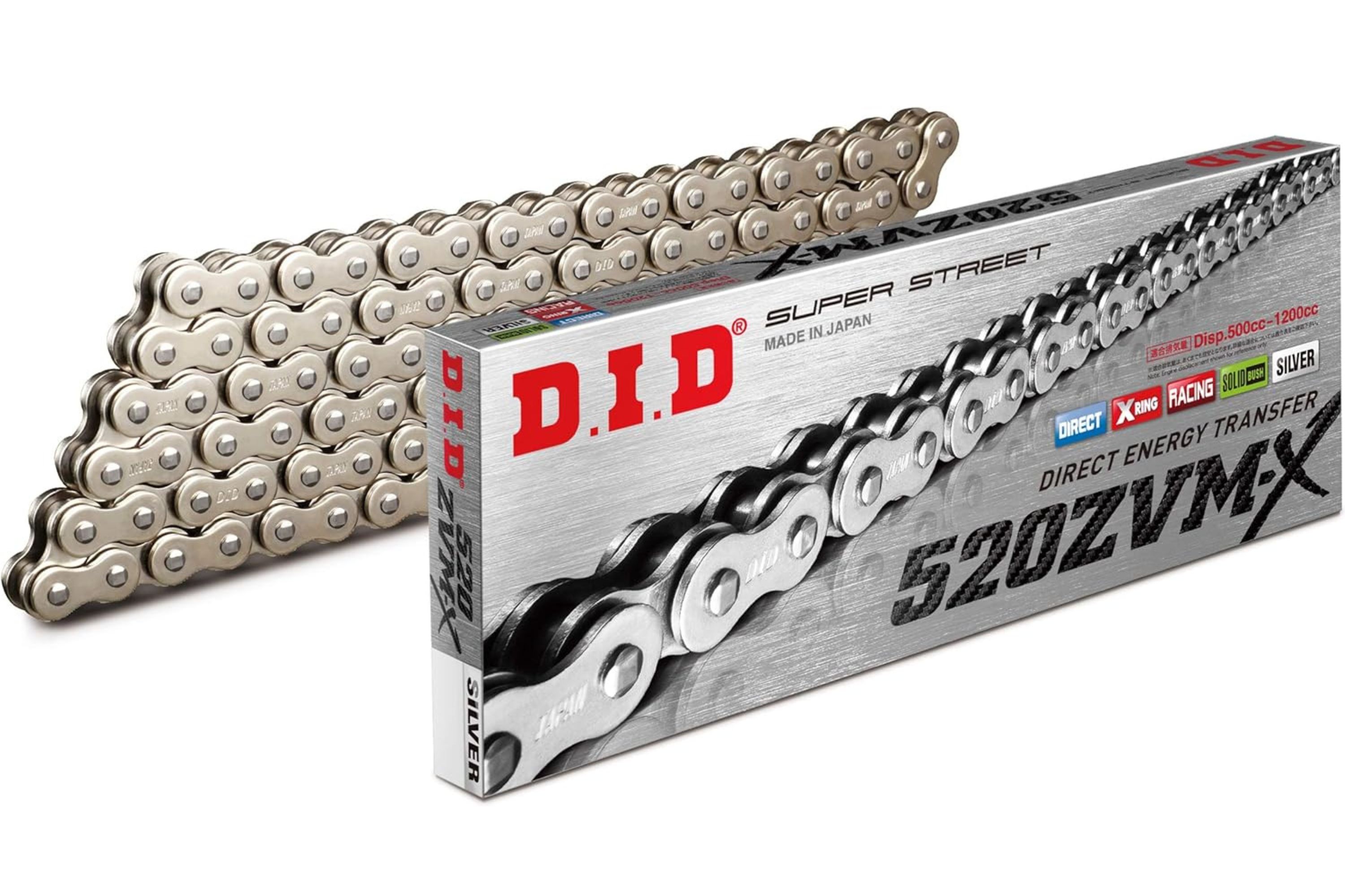 DID ZVM-X チェーン 520-134 シルバー 134L カシメジョイント/00-7781 520ZVM-X-S&S-134シルバー