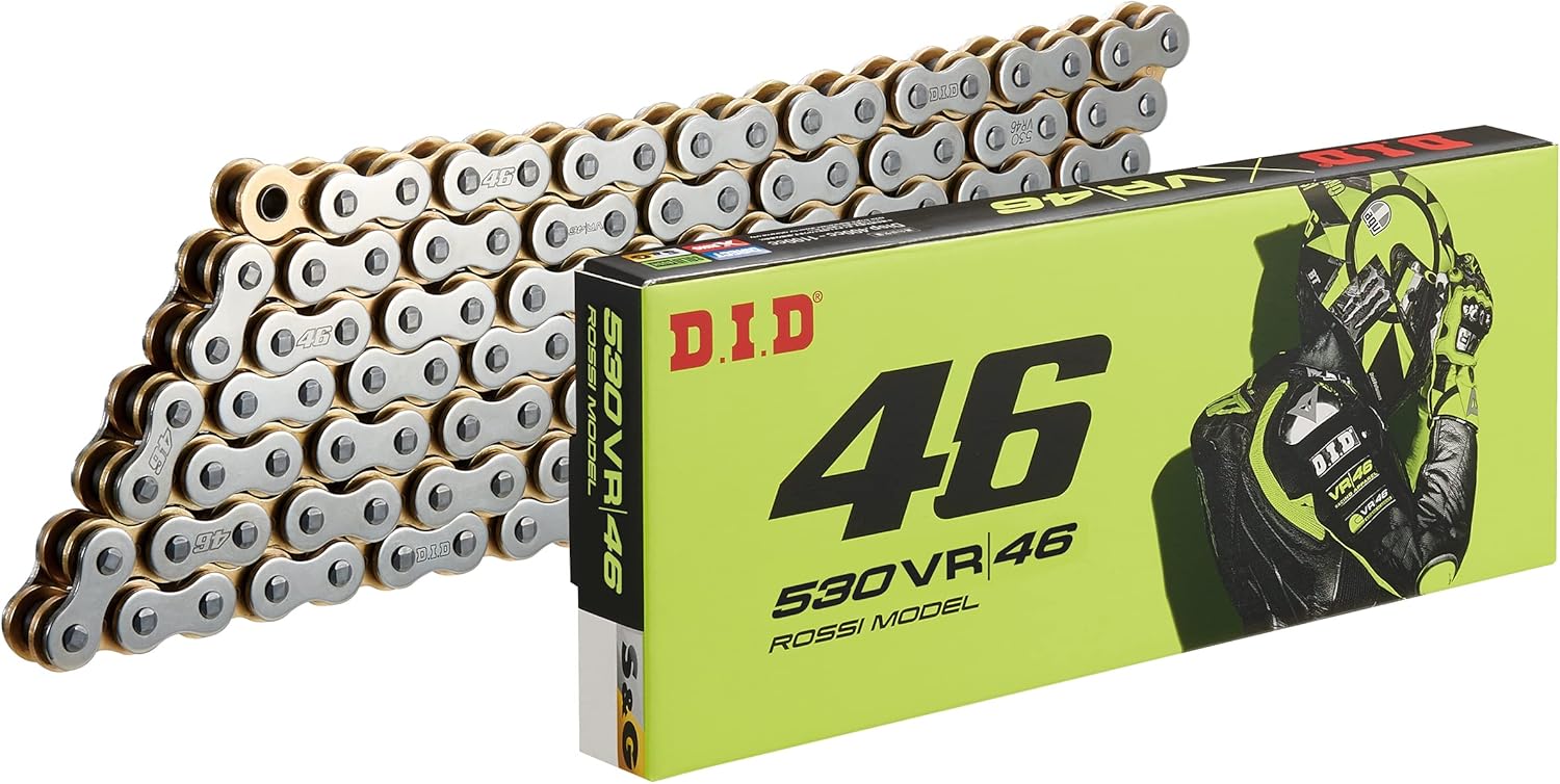 DID VR46 チェーン 530-118 シルバー＆ゴールド 118L 軽圧入ジョイント/00-7798 530VR46-S&G-118シルバー＆ゴールド｜138OnlineShop