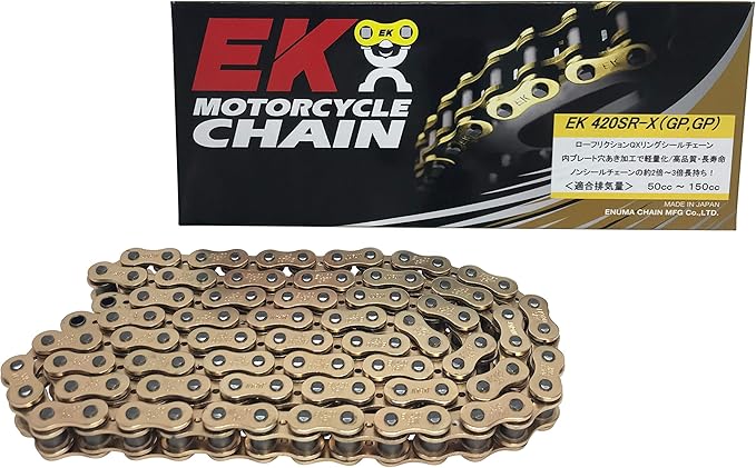 EKシール エヌマ 420-106 チェーン 420SR-X ゴールド 106L SKJ セミプレスクリップジョイント/00-8240 420SR-X(GP;GP)-106ゴールド|138OnlineShop