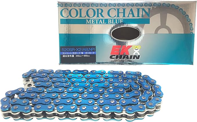 EKシール エヌマ 520-140 チェーン 520SR-X2 メタルブルー 140L MLJ カシメジョイント/00-8570 520SR-X2(AB;NP)-140メタルブルー