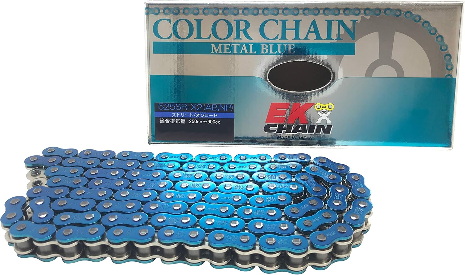 EKシール エヌマ 525-140 チェーン 525SR-X2 メタルブルー 140L MLJ カシメジョイント/00-8835 525SR-X2(AB;NP)-140メタルブルー|138OnlineShop