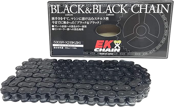 EKシール エヌマ 530-128 チェーン 530SR-X2 ブラック/ブラック 128L MLJ カシメジョイント/00-9017 530SR-X2(BK;BK)PR=BD-128ブラック/ブラックマルチカラー｜138OnlineShop