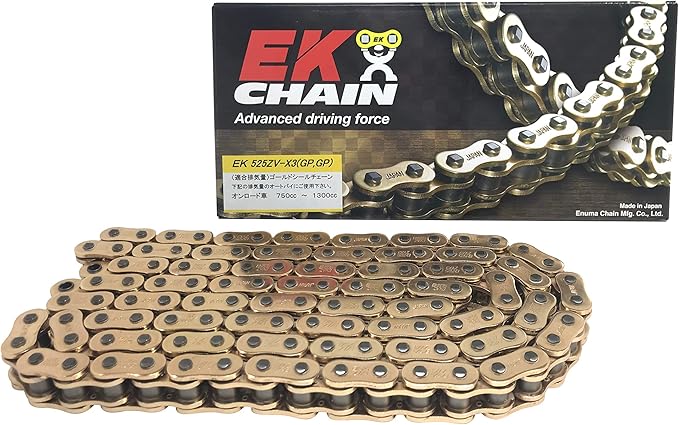 EKシール エヌマ 525-130 チェーン 525ZV-X3 ゴールド 130L MLJ カシメジョイント/00-9248 525ZV-X3(GP;GP)-130ゴールド|138OnlineShop
