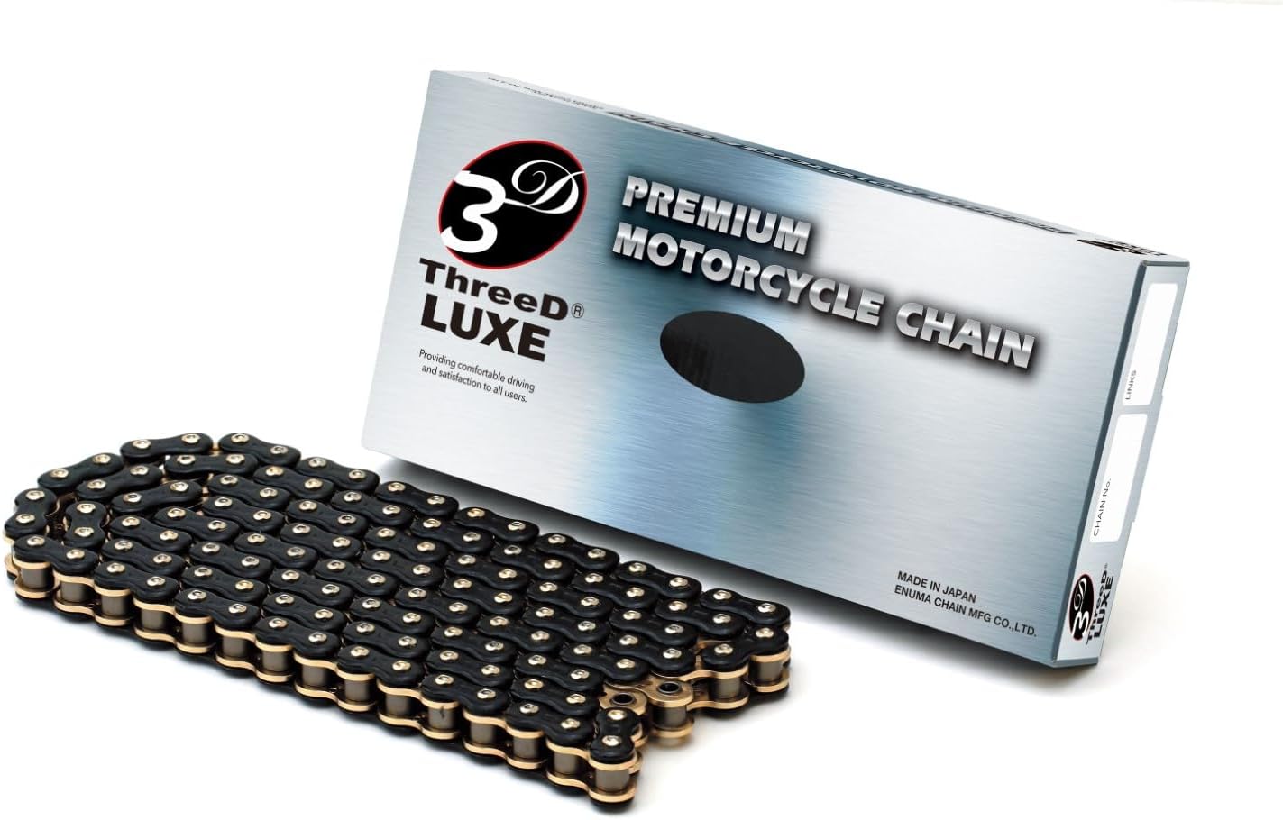 ThreeD エヌマ 525-120 チェーン 525L/3D ブラック/ゴールド 120L MLJ カシメジョイント/00-9677 525L/3D(BK;GP)P=GP-120ブラック/ゴールドマルチカラー|138OnlineShop