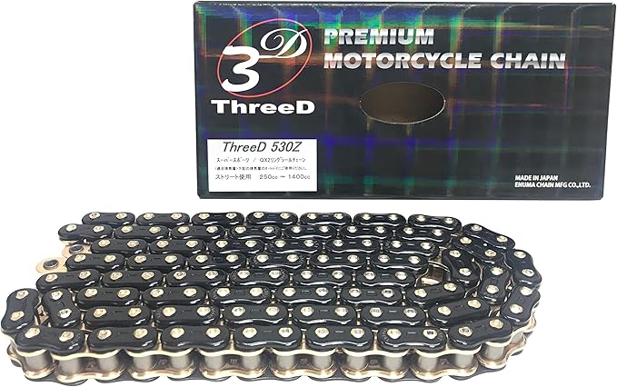 ThreeD エヌマ 530-130 チェーン 530Z/3D ブラック/ゴールド 130L MLJ カシメジョイント/00-9900 530Z/3D(BK;GP)P\u003dGP-130ブラック/ゴールドマルチカラー