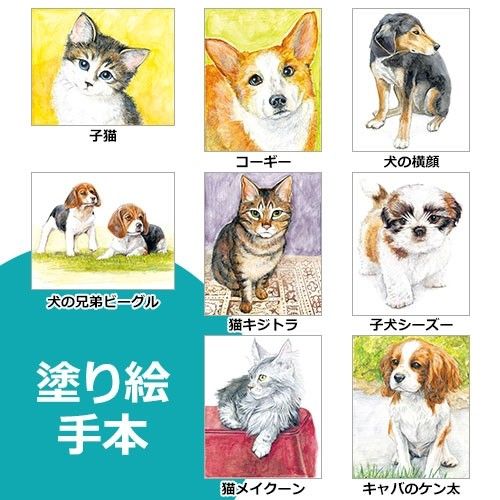 楽天市場 塗り絵物語 判セット 犬たち猫たち編 手作り工房遊