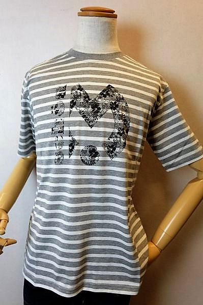 【セール５０％ＯＦＦ】 ショーン・バイ・ミラショーン 【半袖Ｔシャツ】【春夏アウトレット現品限り品】【メンズウェア】【カットソー】【ミラショーン服】 ロゴ＆ボーダー半袖Ｔシャツ グレー mila schon