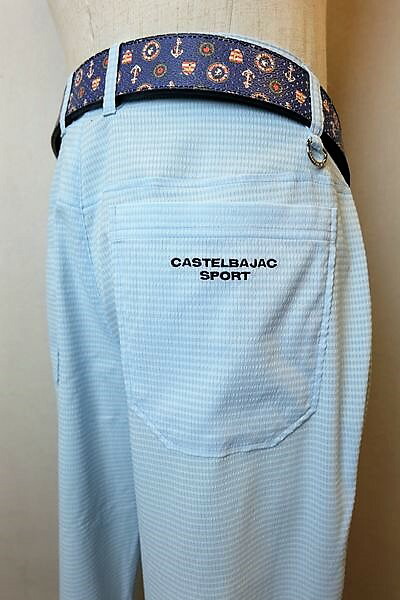 アウトレット送料無料 楽天市場 セール３５ ｏｆｆ カステルバジャック カジュアルパンツ ２０２０春夏新作 メンズ ウェア ゴルフ カステルバジャック服 バッグ マイクロメッシュパンツ サックス Castelbajac フォーシーズン ギャラリー