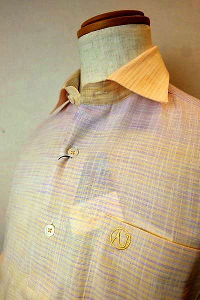 【セール50%OFF】 アンジェロ ANGELO 【カジュアルシャツ】【春夏アウトレット現品限り品】【メンズウェア】【オーストリア製生地】【GETZNER】【アンジェロ服】 オーストリア製綿麻生地ワイドカラーシャツ イエロー|フォーシーズン・ギャラリー