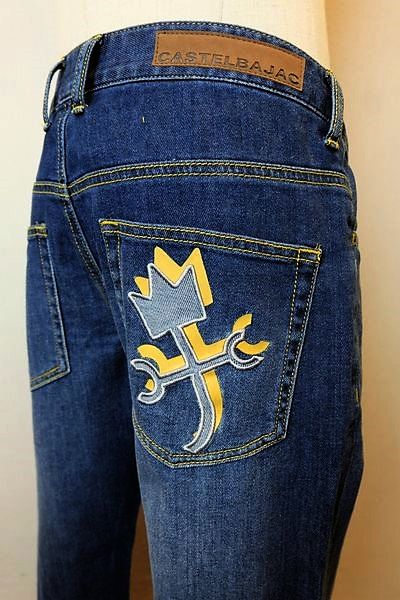 優れた品質 カステルバジャック Castelbajac ジーンズ ２０２１春夏 メンズウェア ストレッチデニム ゴルフ カステルバジャック服 ロゴ刺繍ストレッチジーンズ ブルー フォーシーズン ギャラリー 国産品 Digitalbrothers Lt