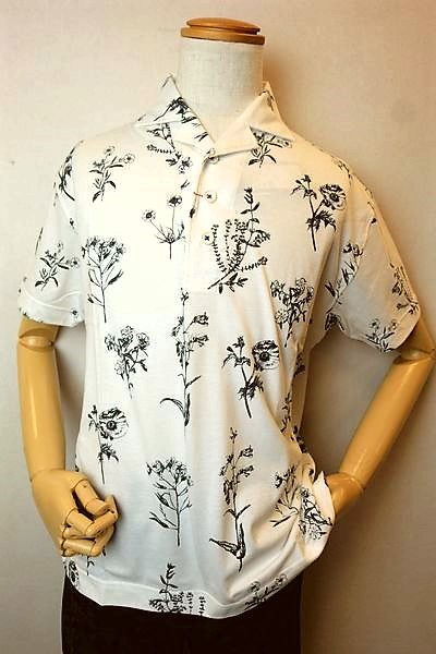 【セール５０％ＯＦＦ】 ラウラフェリーチェ LauraFelice 【半袖ポロシャツ】【春夏アウトレット現品限り品】【メンズウェア】【ルーズFIT】【カットソー】【ラウラフェリーチェ服】 スムースオープンカラー半袖ポロシャツ ホワイト