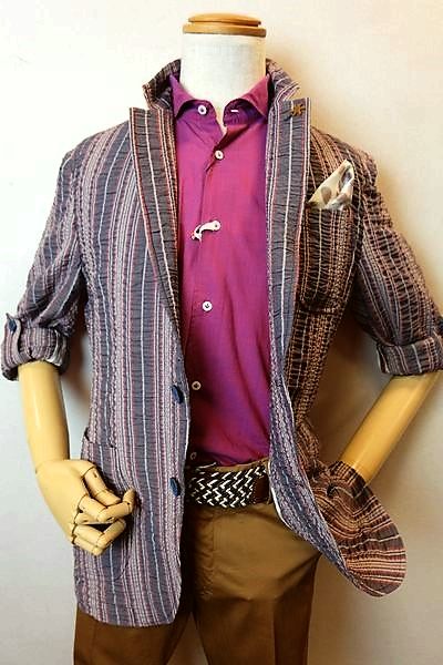 セール２０ ｏｆｆ ジャッケ Giacche シアサッカーロールアップジャケット ジャケット ２０２１春夏新作 ２０２１春夏新作 ネイビー ジャッケ服 イタリア メンズウェア ネイビーメンズファッション シアサッカー生地 シアサッカーロール