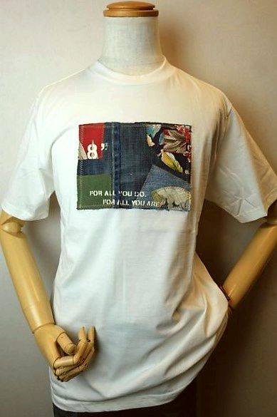 【セール30%OFF 】 Taylor tweed テーラーツイード 【半袖Tシャツ】【春夏インポート品】【メンズウェア】【カットソー】【イタリア製】【メンズファッション】 パッチワーク使い半袖Tシャツ オフホワイト1|フォーシーズン・ギャラリー