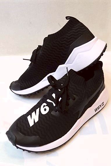 ウィズ Ｗ６ＹＺ 【スニーカー】【オールシーズンインポート品】【イタリア共和国】【輸入物】【編み物スニーカー】【メンズシューズ】【ウィズ靴】 W6YZロゴタイプ入り口・入口編み物スニーカー 黒いこと