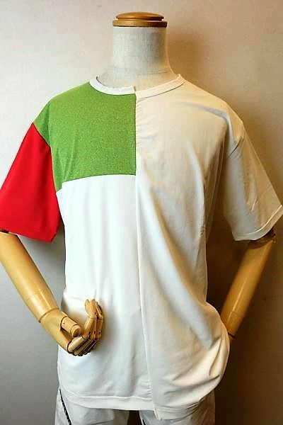 【セール50%OFF】 ジーノ gino 【半袖Tシャツ】【春夏アウトレット現品限り品】【メンズウェア】【カットソー】【ジーノ服】 切り替えストレッチ半袖Tシャツ ホワイト