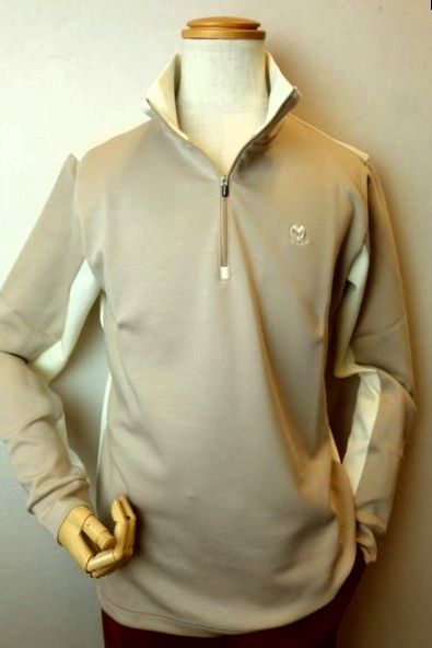 【セール５０％ＯＦＦ】 ミラショーンスポーツ milaschon 【トレーナー】【秋冬アウトレット現品限り品】【メンズウェア】【ＺＩＰカットソー】【デュアルウォーム】【ゴルフ】【ミラショーン服】 ウォームストレッチ切り替えＺＩＰトレーナー ベージュ｜フォーシーズン・ギャラリー