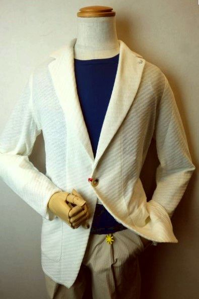 【セール１６％ＯＦＦ】 MANUEL RITZ マニュエルリッツ 【ニットジャケット】【春夏インポート品】【イタリア製】【メンズウェア】【MANUEL RITZ服】 ニットジャケット ホワイト