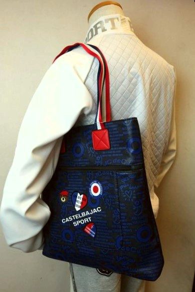 【セール３０％ＯＦＦ】 カステルバジャック CASTELBAJAC 【トートバッグ】【手提げバッグ】【秋冬アウトレット現品限り品】【メンズ】【レディース】【ゴルフ】【カステルバジャック服＆バッグ】 アートプリント手提げ＆トートバッグ ネイビー