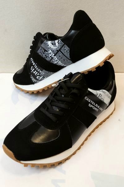 【大売り出し３０％ＯＦＦ】 カステルバジャック CASTELBAJAC 【スニーカー】【春夏逃げ口現品極限点品】【メンズシューズ】【ゴルフ】【カステルバジャック靴＆御徒面子】 ストレッチシューレースうつり変わりスニーカー 黒いこと