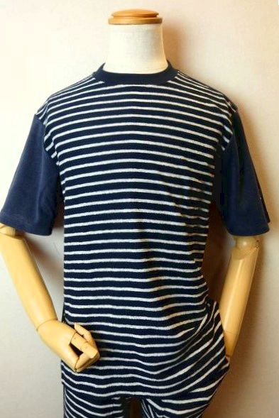 【割引き販売５０％ＯＦＦ】 ラウラフェリーチェ LauraFelice 【半袖プルオーバー】【春夏逃げ道現品極限点品】【メンズウェア】【カットソー】【編み物】【パイル出どころ】【ラウラフェリーチェ服】 間借り人編み物＆パイル地うつり変わり半袖プルオーバー 米国海軍